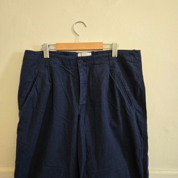 Folk Men's Navy Blue Brushed Assembly Suit Trouser - Picture 3 of 11